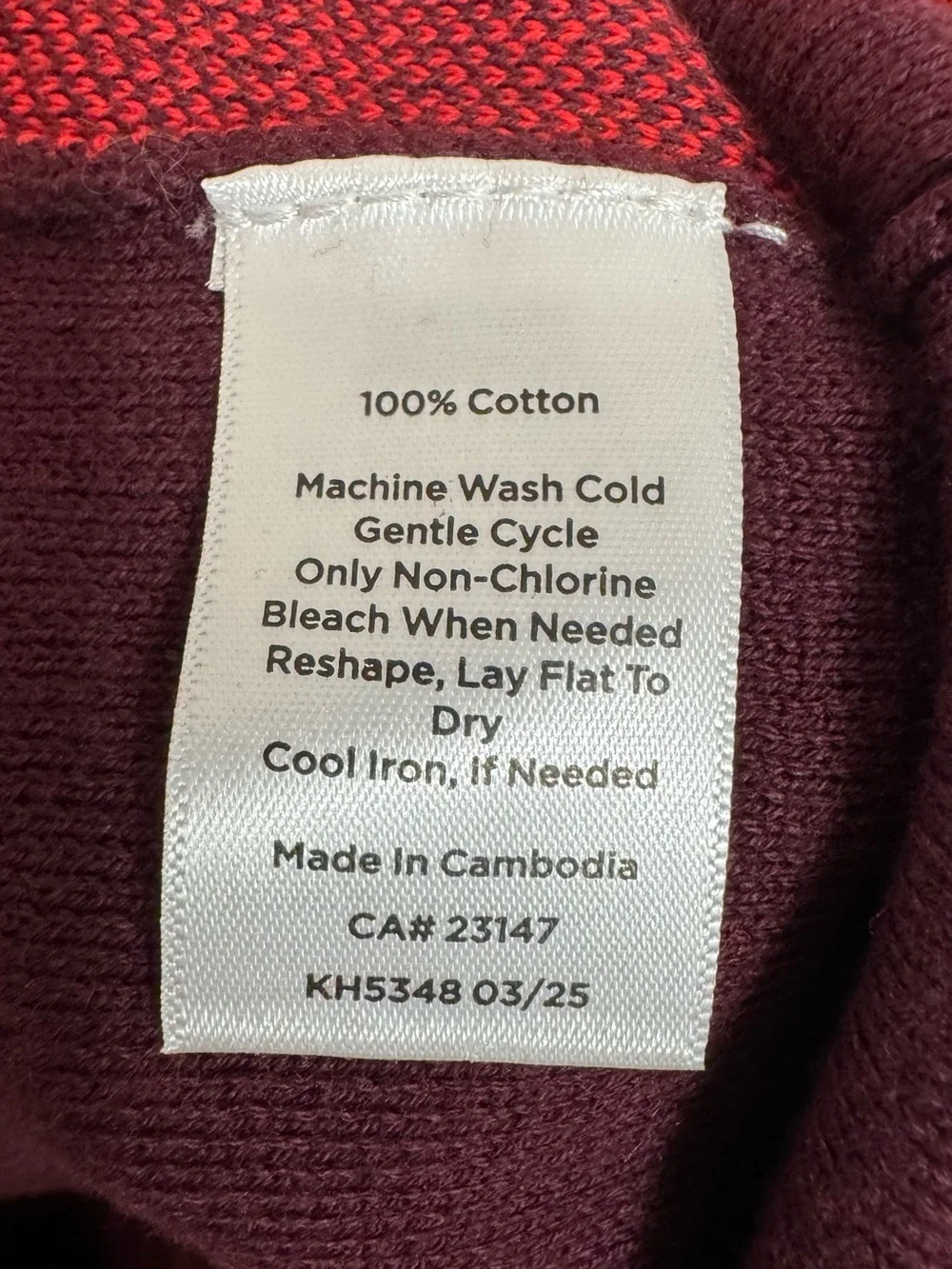 Talbots Burgundy Placed Floral Crewneck Pullover Cotton Sweater Textured XL NEW